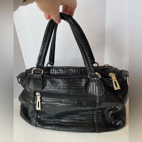 Kushite‎ black faux python snakeskin handbag - Picture 4 of 14